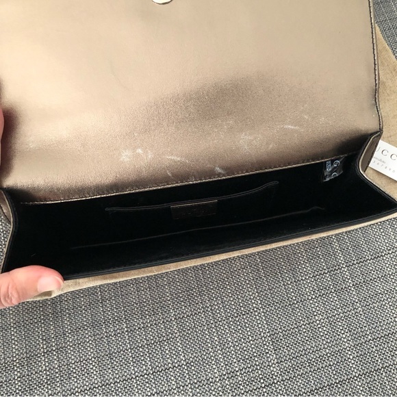 Gucci Bronze Clutch with Rare Logo Mirror - Picture 12 of 16